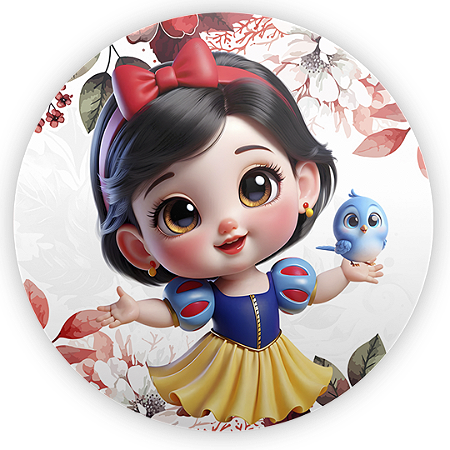 Capa Painel Redondo Sublimado - Branca de Neve