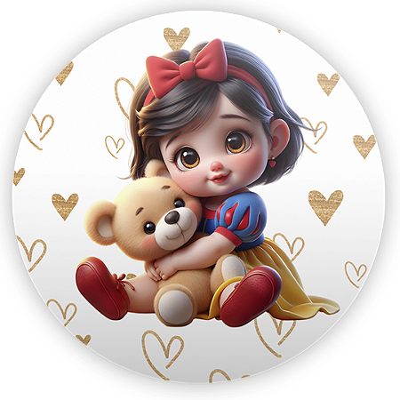 Capa Painel Redondo Sublimado - Branca de Neve