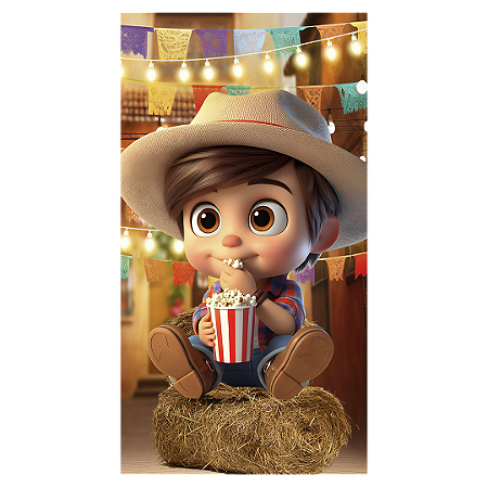 Capa Faixa Lateral Sublimado - Patrulha Canina Festa Junina