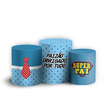 Capas Trio Cilindro Sublimado Vest Facil - Dia dos Pais