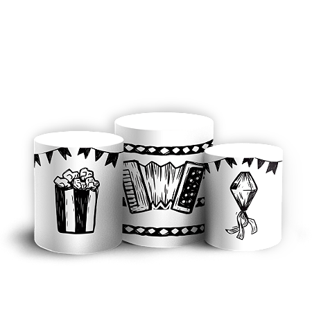 Capas Trio Cilindro Sublimado Vest Facil - Festa Junina