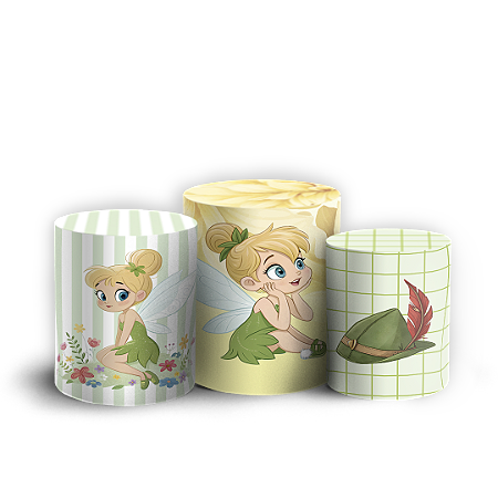 Capas Trio Cilindro Sublimado Vest Facil - Sininho Tinkerbell