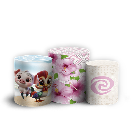 Capas Trio Cilindro Sublimado Vest Facil - Moana