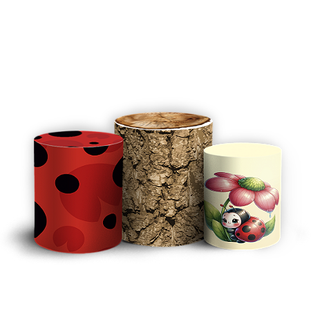 Capas Trio Cilindro Sublimado Vest Facil - Joaninha