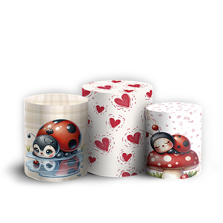 Capas Trio Cilindro Sublimado Vest Facil - Joaninha