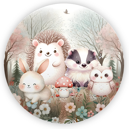 Capa Mini Painel Sublimado - Animais Bosque Encantado
