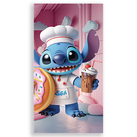 Capa Faixa Lateral Sublimado - Stitch Confeitaria