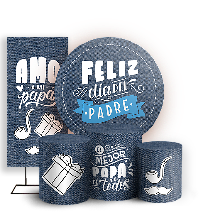 Capas Painel Redondo Trio Cilindro e Faixa Lateral Sublimado - Dia del Padre