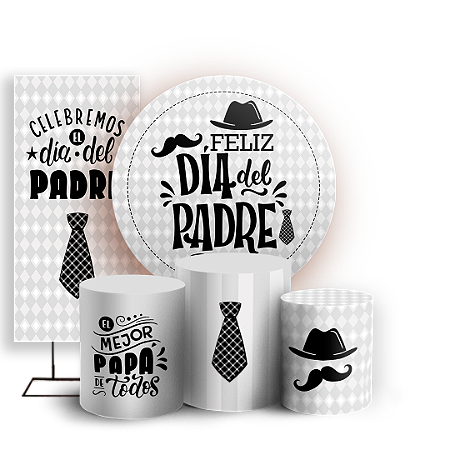 Capas Painel Redondo Trio Cilindro e Faixa Lateral Sublimado - Dia del Padre
