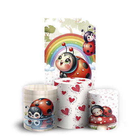 Capas Faixa Lateral e Trio Cilindro Sublimado Vest Facil - Joaninha