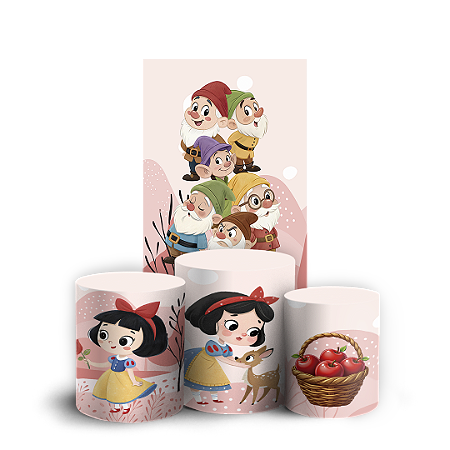 Capas Faixa Lateral e Trio Cilindro Sublimado Vest Facil - Branca De Neve