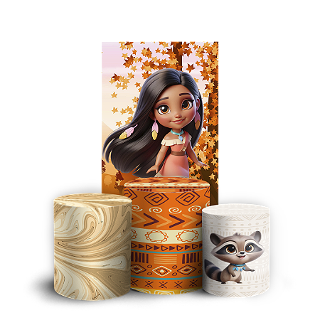 Capas Faixa Lateral e Trio Cilindro Sublimado Vest Facil - Pocahontas