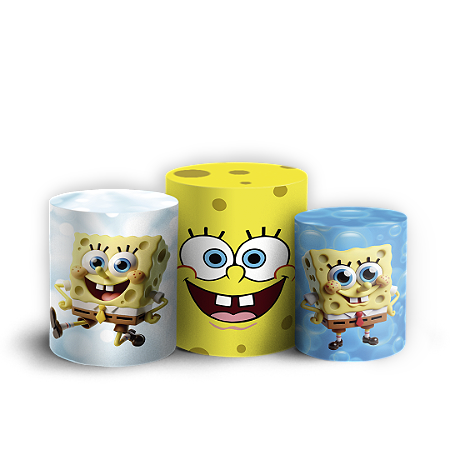 Capas Trio Cilindro Sublimado Vest Facil - Bob Esponja
