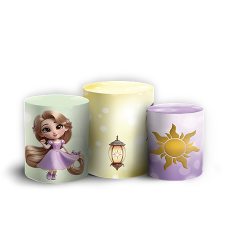 Capas Trio Cilindro Sublimado Vest Facil - Rapunzel