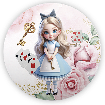 Capa Painel Redondo Sublimado - Alice