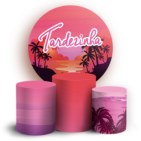 Capas Painel Redondo e Trio Cilindro Sublimado - Tardezinha