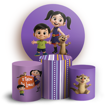 Capas Painel Redondo e Trio Cilindro Sublimado - Show Da Luna