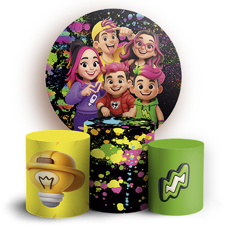 Capas Painel Redondo e Trio Cilindro Sublimado - Os Rosas