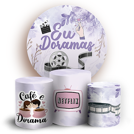 Capas Painel Redondo e Trio Cilindro Sublimado - Dorama