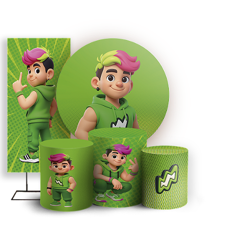 Capas Painel Redondo Trio Cilindro e Faixa Lateral Sublimado - Os Rosas