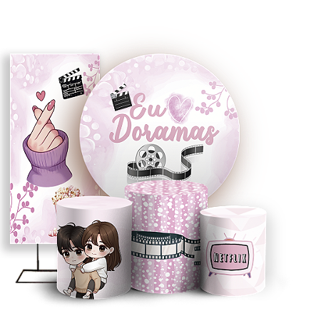 Capas Painel Redondo Trio Cilindro e Faixa Lateral Sublimado - Dorama