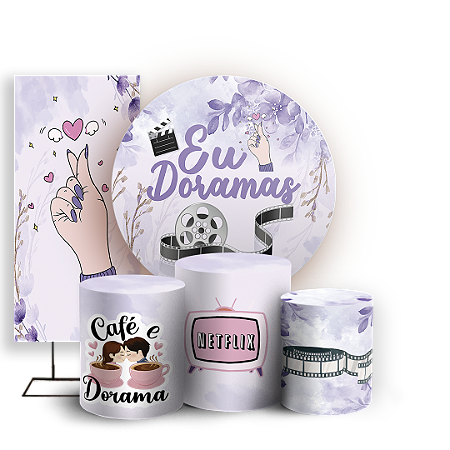 Capas Painel Redondo Trio Cilindro e Faixa Lateral Sublimado - Dorama