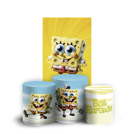 Capas Faixa Lateral e Trio Cilindro Sublimado Vest Facil - Bob Esponja