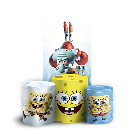 Capas Faixa Lateral e Trio Cilindro Sublimado Vest Facil - Bob Esponja