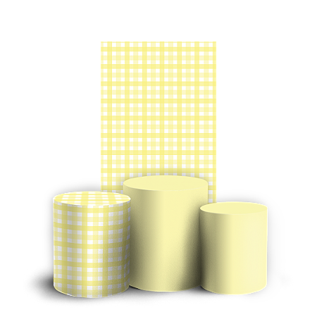 Capas Faixa Lateral e Trio Cilindro Sublimado Vest Facil - Safari Xadrez Amarelo