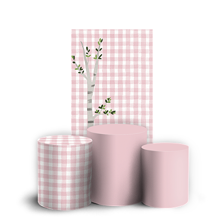 Capas Faixa Lateral e Trio Cilindro Sublimado Vest Facil - Animais Bosque Rosa