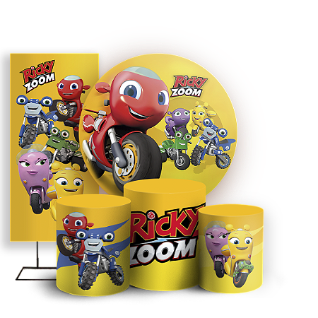 Capas Painel Redondo Trio Cilindro e Faixa Lateral Sublimado - Ricky Zoom