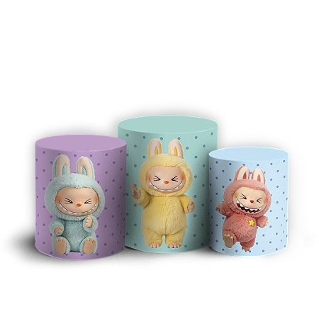 Capas Trio Cilindro Sublimado Vest Facil - Labubu