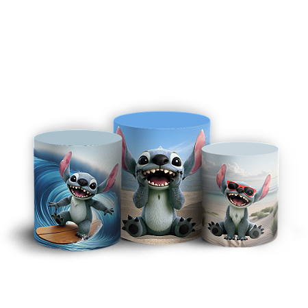 Capas Trio Cilindro Sublimado Vest Facil - Lilo Stitch