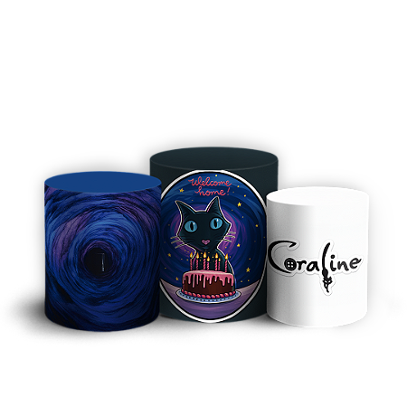 Capas Trio Cilindro Sublimado Vest Facil - Coraline