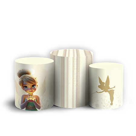 Capas Trio Cilindro Sublimado Vest Facil - Sininho Tinkerbell