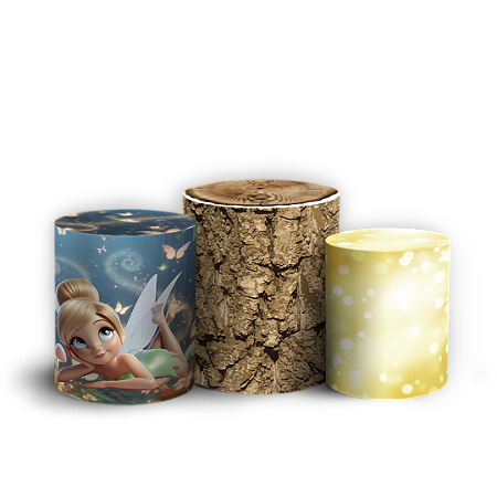 Capas Trio Cilindro Sublimado Vest Facil - Sininho Tinkerbell