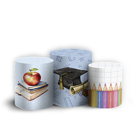 Capas Trio Cilindro Sublimado Vest Facil - Dia Dos Professores