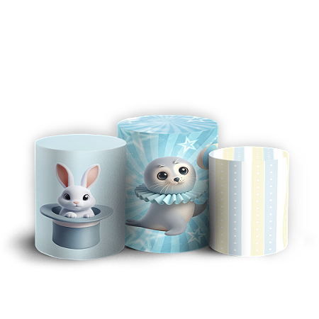 Capas Trio Cilindro Sublimado Vest Facil - Circo