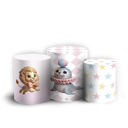 Capas Trio Cilindro Sublimado Vest Facil - Circo