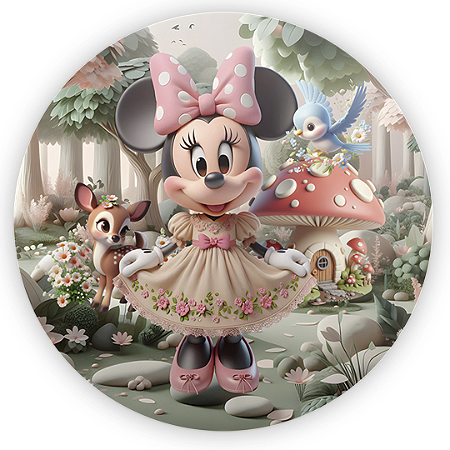 Capa Mini Painel Sublimado - Minnie Bosque