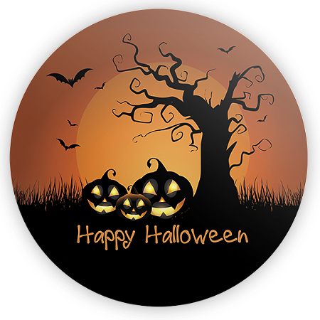 Capa Painel Redondo Sublimado - Halloween