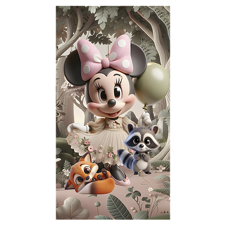 Capa Faixa Lateral Sublimado - Minnie Bosque