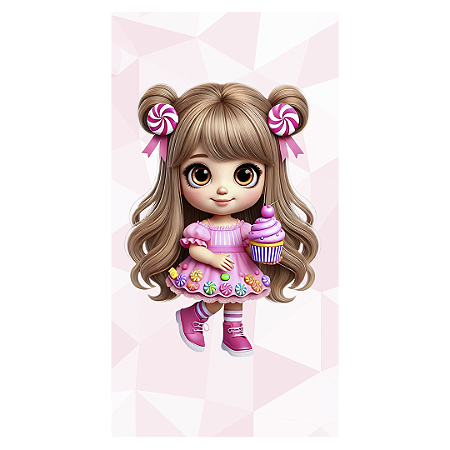 Capa Faixa Lateral Sublimado - Menina Confeitaria Doces