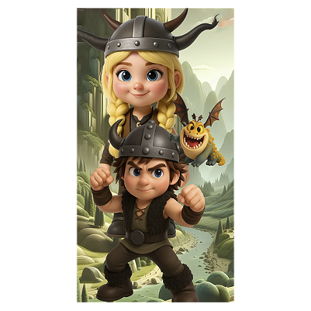 Capa Faixa Lateral Sublimado - Como Treinar Seu Dragão