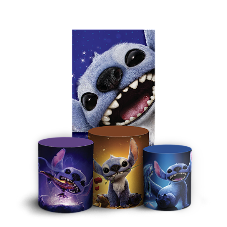 Capas Faixa Lateral e Trio Cilindro Sublimado Vest Facil - Lilo Stitch