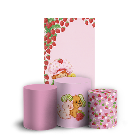 Capas Faixa Lateral e Trio Cilindro Sublimado Vest Facil - Moranguinho