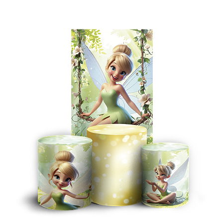 Capas Faixa Lateral e Trio Cilindro Sublimado Vest Facil - Sininho Tinkerbell