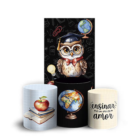 Capas Faixa Lateral e Trio Cilindro Sublimado Vest Facil - Dia Dos Professores