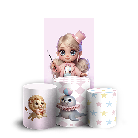 Capas Faixa Lateral e Trio Cilindro Sublimado Vest Facil - Circo