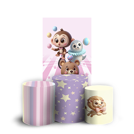 Capas Faixa Lateral e Trio Cilindro Sublimado Vest Facil - Circo